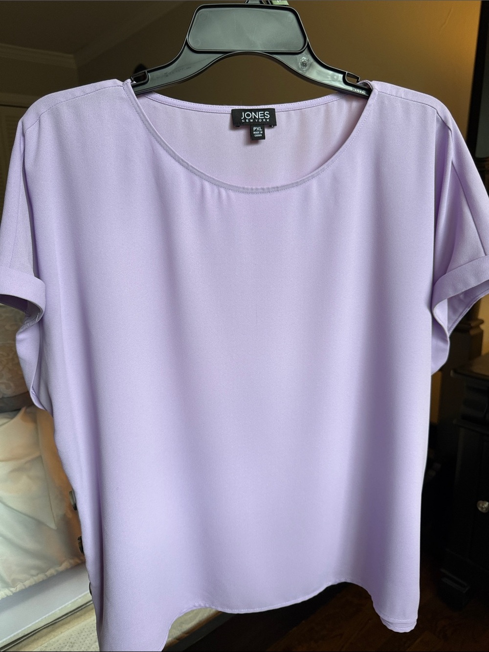 Jones New York Lavender Short Sleeve Blouse, Sz. Petite XL